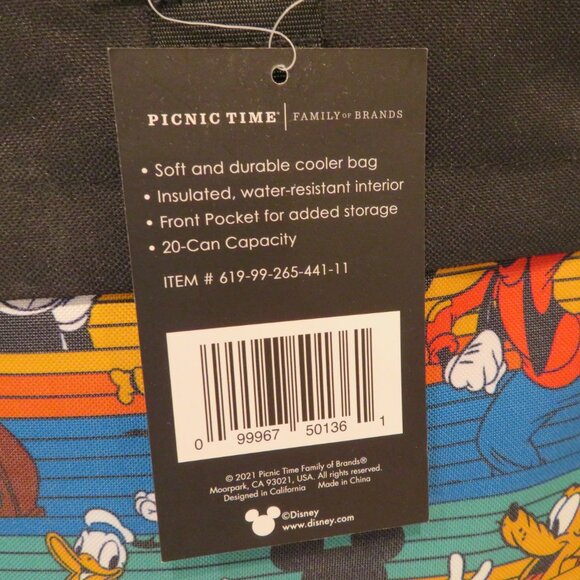 Cooler Bag Large Soft Insulated Tote Mickey Mouse Donald Duck Pluto Picnic Time - Picture 4 of 12